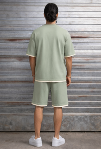 Custom Logo Men Oversized T-Shirt & Shorts <b>Set</b> Premium 100% Cotton Breathable Summer Co-Ord Streetwear - Product Image 2