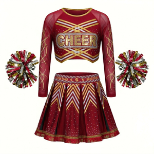 High Performance Cheer Uniforms custom Wholesale Custom Design Long Sleeve Cheerleading Uniforms Black Cheer <b>Dance</b> CostoM - Product Image 6