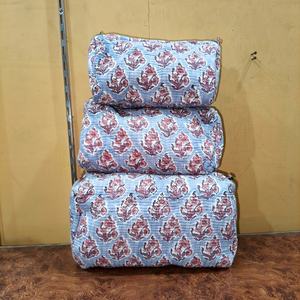 Juego de 3 Piezas de Bolsas de Algodón con Cierre de Cremallera, Ecológicas, Resistentes al Agua, para Niña, Diseño Acolchado con Estampado Floral, Rectangulares, de Gran Capacidad - Product Image 5