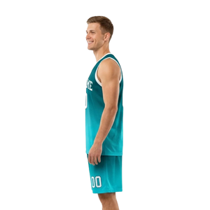 Tenues d'équipe de basketball Ombre pour hommes, maillot sans manches à col en V et short ample assorti avec impression personnalisée de noms et de numéros - Product Image 5