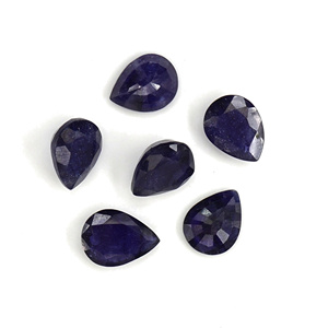 Saphirs bleus naturels de Bangkok, taille poire calibrée 7x9mm, pierres précieuses de saphir bleu naturel facettées pour la création de bijoux - Product Image 6