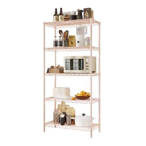 Espositore a Cinque Ripiani in Ferro PO Lucido 74*34*150cm con Piedini Regolabili per Unità di Scaffalatura - Product Image 4
