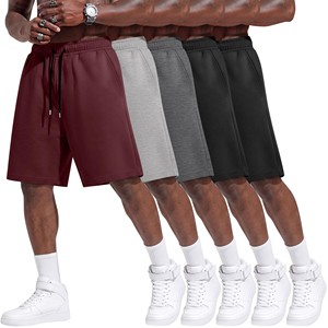Shorts pour hommes en coton molletonné, décontractés, confortables, avec cordon de serrage, doux, pour la gym, le sport et le quotidien. - Product Image 4