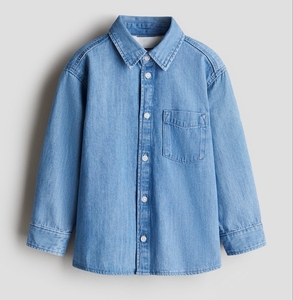 Chemise en jean à manches longues pour garçons, coton respirant de haute qualité, style décontracté, vêtements pour garçons, logo personnalisé - Product Image 1