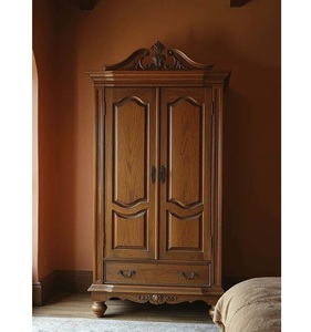 Luxury Handcrafted Solid Wood 2 Door Wardrobe Ornate Victorian Carving Premium Finish Armoire - Product Image 1