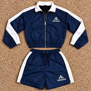 Ensemble veste et short légers AIFARAN pour homme, motif léopard, color block vert, col rabattu, en polyester, idéal pour l'été - Product Image 4