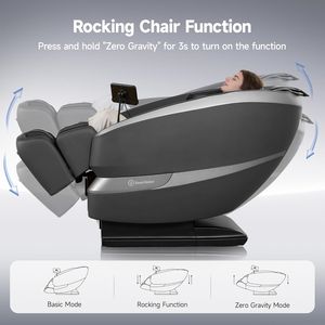 Fauteuil de massage corporel complet 4D zéro gravité avec massage du cou et des pieds - Fonction musicale électrique intelligente en cuir inclinable - Product Image 4