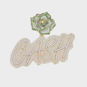 Colgante de Moissanita de Corte Redondo para Hombre, con Diamantes Verdes y Rosas, Estilo Hip Hop, Totalmente Cubierto de Piedras, Plata 925, Ideal para Regalo - Product Image 5