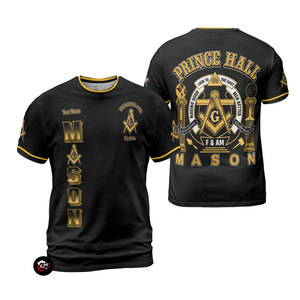 เสื้อยืดแฟชั่นลายกราฟิกสัญลักษณ์เมสันคุณภาพสูงสำหรับผู้ชาย เสื้อยืดผ้าฝ้ายพิมพ์ลายโลโก้ฟรีเมสันสำหรับผู้ชายสั่งทำจำนวนมาก - Product Image 1