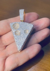 Collar con Colgante de Queso Iced Out, Totalmente Cubierto de Moissanita, Chapado en Oro, Joyería Hip Hop - Product Image 6