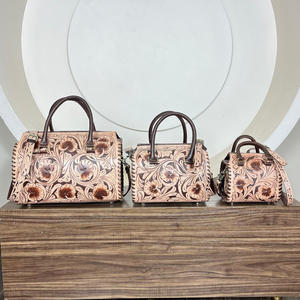 Ensemble de 3 sacs de voyage en cuir artisanal, style classique pour femme, sac bandoulière et sac de voyage assortis, prix d'usine en gros - Product Image 5