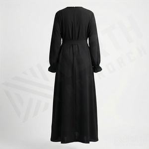 2025 OEM Kimono Outwear Abaya High Stretch Soft Thicker Polyester Fabric Muslim Women V Neck Long Sleeve Party Ramadan Wedding - Product Image 2