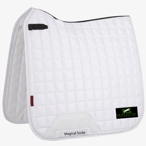 Almohadillas de alta calidad para silla de montar, almohadillas de gran calidad para equitación, almohadillas de satén de seda para doma clásica, blancas. - Product Image 1