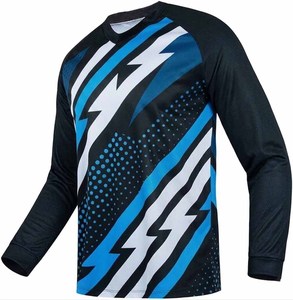 เสื้อเจอร์ซีย์ปั่นจักรยานผู้ชาย BMX คอวี แขนยาว ลายกราฟิก MTB ระบายอากาศ แห้งเร็ว ผลิตจากโพลีเอสเตอร์ 100% - Product Image 1
