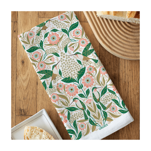 Serviettes de golf personnalisées brodées Daisy Florals Cozy Home, 100% coton certifié GOTS, douces, lavables, style rayé, techniques de tissage - Product Image 4
