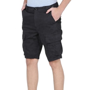 Shorts Cargo en Toile Unie pour Homme Style Urbain 100% Coton Respirant Écologique Séchage Rapide Anti-Plis Taille Haute - Product Image 1