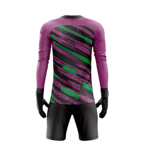 Conjunto de Portero Slashed Band, Jersey de Manga Larga con Cuello Redondo y Pantalones Cortos para Hombre, Sublimado, Ecológico, de Secado Rápido, en Poliéster, para Fútbol - Product Image 2