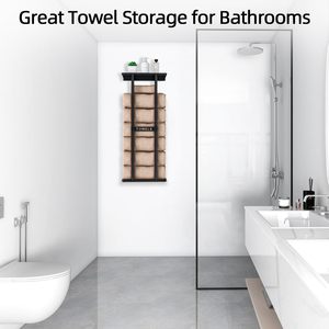 Bathroom Towel <b>Storage</b> with Top Shelf Towel Racks for Bathroom Wall Mounted <b>Bath</b> Towel Bathroom Accessories At Lowest Price - Product Image 1