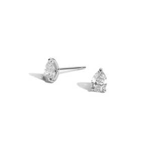 2 Carat Pear Diamond <b>Stud</b> <b>Earrings</b> Wholesale 14k Solid Gold Lab Grown Claw Prong V Bottom Minimalist Solitaire Dainty <b>Stud</b> Pairs - Product Image 4