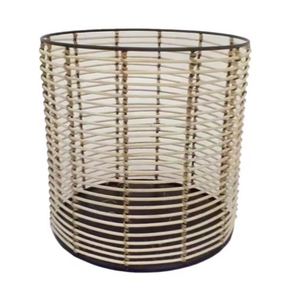 Maceta Redonda Negra Mate y de Color Natural, Macetas de Mimbre y Hierba Marina, Macetas y Jardineras para Flores - Product Image 4