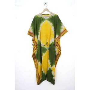 Caftán indio floral vintage de algodón, túnica de playa, regalo de San Valentín para mujer, cubrebikini, vestido suave, maxi vestido, ropa de dormir de verano - Product Image 3