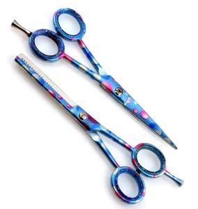 Ciseaux professionnels en acier inoxydable pour couper et effiler les cheveux, design bleu, ciseaux de salon, outils de coiffure pour barbier - Product Image 1