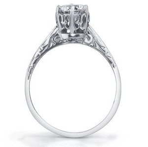 Anillo de Compromiso de Lujo con Moissanita de Corte Redondo, Plata de Ley 925, Chapado en Oro Rosa, Estilo Vintage Art Deco, Certificado - Product Image 4