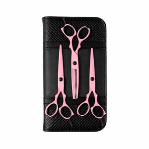 Tijeras de peluquería rosas hechas de acero inoxidable japonés de alta calidad, afiladas como una navaja, tijeras profesionales para cortar el cabello en salón. - Product Image 6