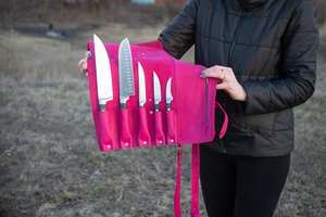 Rouleau à couteaux en cuir pleine fleur, sac de chef, étui organisateur d'outils culinaires, protection anti-odeur, personnalisable, décontracté - Product Image 5