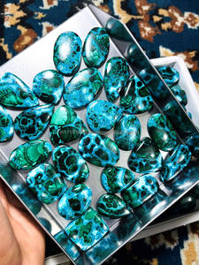 Natural Chrysocolla Malachite Loose Gemstone, High Quality Mixed Green Blue Crystal Cabochon for Jewelry Making - Product Image 3