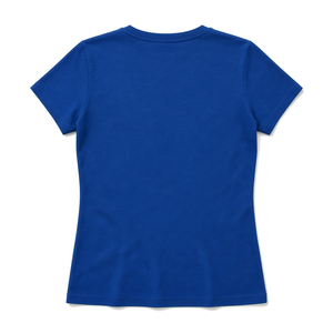 Camiseta de Manga Corta con Cuello Redondo Azul Rey para Mujer, con Estampado de Corazón Amarillo y Letras Griegas, Camiseta Gráfica Informal, Top de Verano a la Moda - Product Image 4