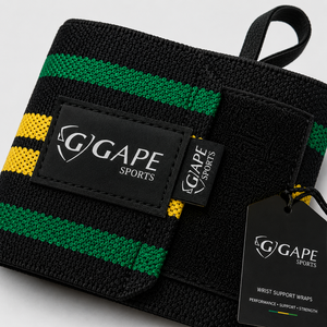 สายรัดข้อมือนีโอพรีน GAPE SPORTS สำหรับงานหนัก สีดำ เขียว เหลือง ปรับได้ด้วยแถบตีนตุ๊กแก สำหรับยกน้ำหนักและฝึกความแข็งแรง - Product Image 6