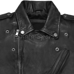 Chaqueta de cuero bomber con cremallera para hombre, diseño personalizado OEM, logotipo de alta calidad, venta al por mayor, ropa urbana para hombre a bajo precio - Product Image 3
