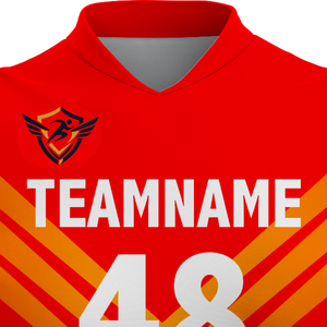 Ensemble de maillots de volley-ball personnalisés pour femmes, manches courtes, col en V, séchage rapide, respirant, uniforme d'équipe, t-shirt de sport, shorts, vêtements d'entraînement, rouge - Product Image 5