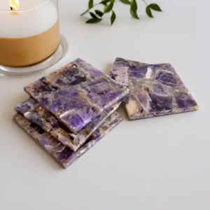 Plato de Servir de Cristal de Cuarzo Amatista de Lujo |   Plato Decorativo de Piedra Preciosa Púrpura Natural |   Elegante Centro de Mesa Decorativo - Product Image 3