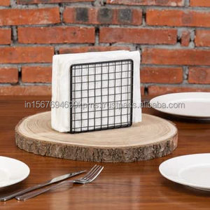 Soporte de tejido de metal multifuncional Patrón de malla de color negro Nuevo estilo último servilletero para restaurantes de hotel y usos de oficina - Product Image 2