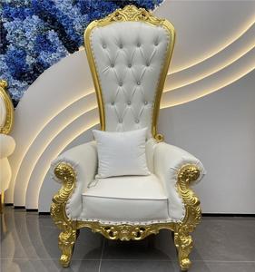 Chaise de trône royale de luxe en or, noir, blanc, rouge, pour <span class=keywords><strong>roi</strong></span>, reine, princesse, durable, écologique, usage commercial, mariage, salle à manger - Product Image 2