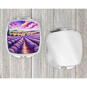 Coloré anglais lavande miroir de maquillage Compact poche pliant poche voyage miroir décoratif pour femmes et filles cadeau - Product Image 4