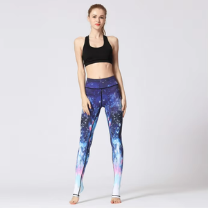 New Custom OEM Women's Solid Summer Breathable Anti-Bacterial Spandex/Polyester Yoga <b>Leggings</b> Gym Fitness Wear - Product Image 2