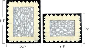 Lot de 2 cadres photo en métal argenté 5x7 personnalisables pour la décoration intérieure, avec cadres photo en résine Main + Mesa - Product Image 3