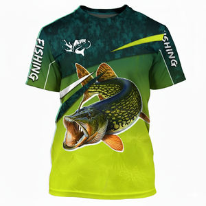 Chemise de pêche personnalisée de qualité supérieure à col rond en polyester, vêtements de pêche d'extérieur, fournisseur en gros, service OEM, prix abordable - Product Image 3