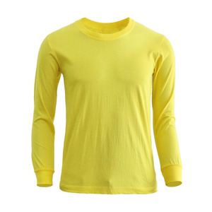 Camiseta de Punto Amarilla de Manga Larga para Hombre, Cuello Redondo, Corte Regular, Estilo Casual - Product Image 2