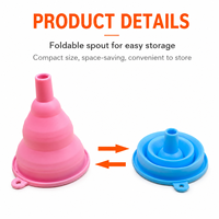 Entonnoir en silicone pliable épaissi pour le remplissage de bouteilles, outil de cuisine mini portable résistant à la chaleur, entonnoir pour bocaux, vente en gros, personnalisation OEM
