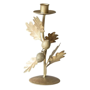 Support de bougie en fer blanc avec feuilles vertes pour la décoration de la maison, porte-bougie en forme d'arbre fruitier fait main - Product Image 6