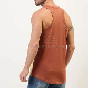 Camiseta sin mangas para hombre, estilo moderno, de algodón y poliéster, para gimnasio y fitness, en oferta online. - Product Image 2