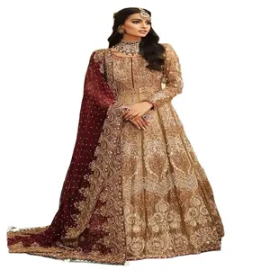 Elegante indio pakistaní bordado Salwar Kameez con Dupatta para mujer vestido de novia colección venta al por mayor tienda étnica 2023