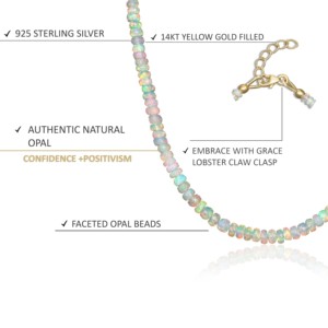 <b>Opal</b> Beads Plain 925 Silver Plated Women's <b>Necklace</b> for Wedding Party Gift - Product Image 3