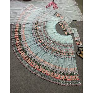 Lehenga choli ชุดการแสดงแฟนซีสำหรับปาร์ตี้ทำงานน้อยจำเป็น - Product Image 2