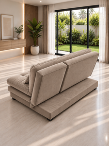 Sofá Cama Convertible Moderno Tapizado en Color Taupe Marfil, Mueble de Salón con Diseño Tufted, Tela Personalizada para Hotel, Villa u Hogar - Product Image 2
