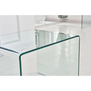Transparent Tempered <b>Clear</b> Bent Glass End <b>Table</b> Stylish Coffee Side <b>Table</b> - Product Image 5